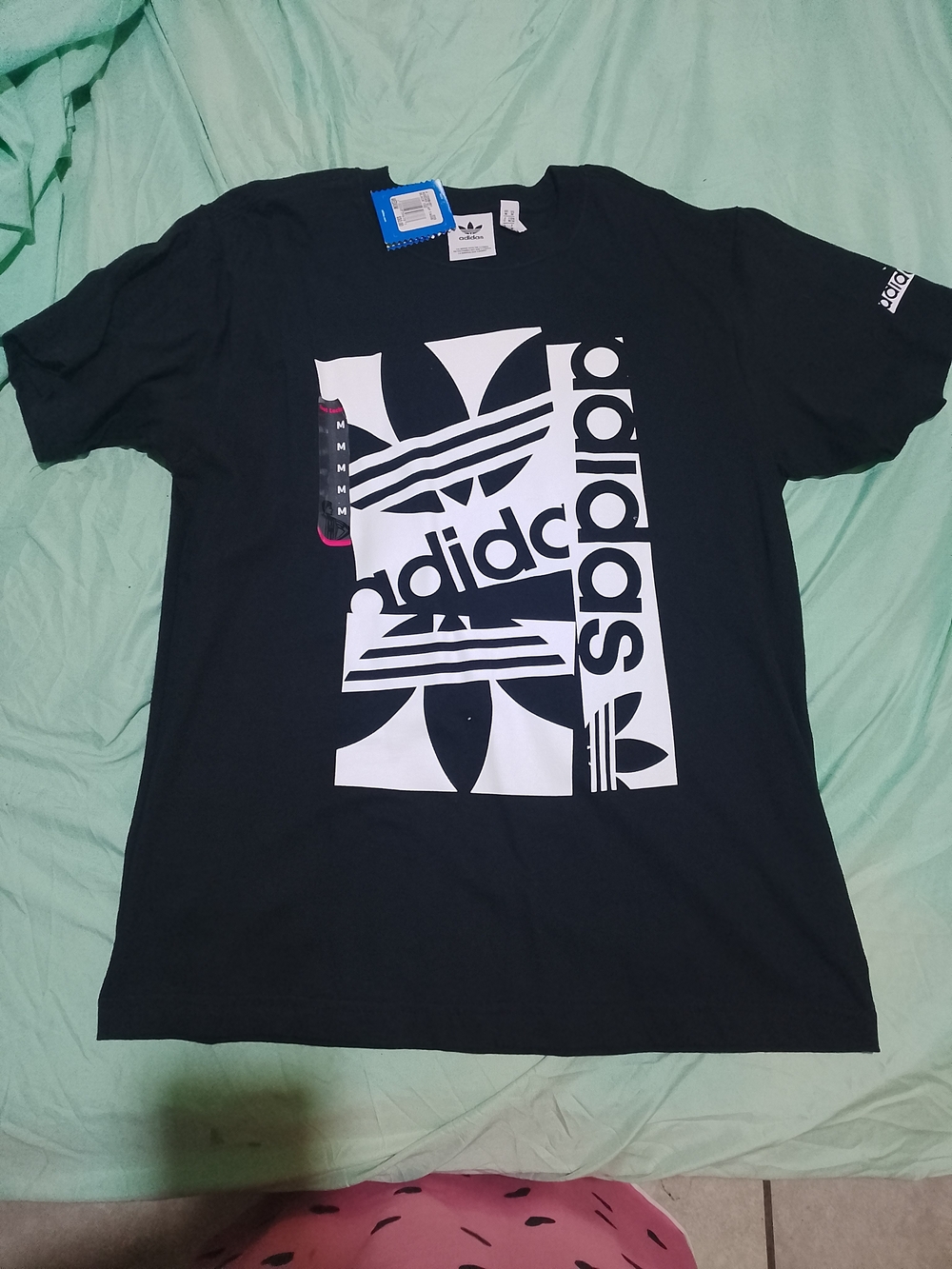 Adidas Mens Black Graphic Logo T-Shirt